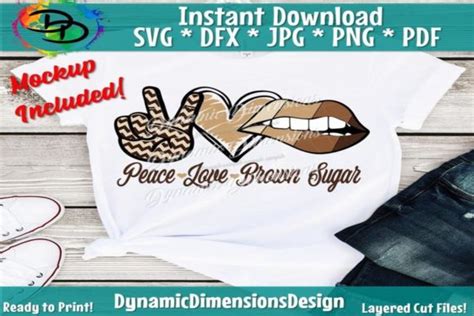 Download Free Peace Love Brown Sugar Creativefabrica